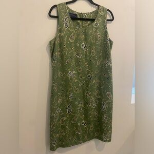 Charter club green paisley dress size 14
